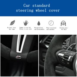 Customize Soft Suede Leather Car Steering Wheel Cover For Audi A3 A4 A5 A6 A7 Allroad RS 7 2014-2015 S6 S7 2013 Car Interior