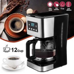 Coffee Makers Electric coffee machine 220V 950W espresso machine teapot automatic coffee machine American coffee pot dropper Y240403