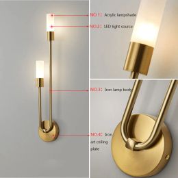 Modern Wall Lamps Indoor Wall Sconces G9 Gold Black Light Fixture Minimalist Candle Lighting for Bedroom Stairway Balcony Decora