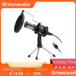 Microphones Gam-U03 2024Professional Condenser Microphone Kit Recording With Tripod Stand For Computer Live Gaming Studio Drop Delive Dhxvg