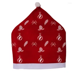 Chair Covers Christmas Kitchen Dining Back Santa Hat Pattern Room Decor