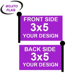 Double sided 3 layers Custom Flag Printed 3x5ft 90x150cm banner Flags Car Company Advertising 240322