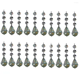 Chandelier Crystal 25pcs Clear Crystals Lamp Prisms Parts Hanging Heart Prism Pendants With 3 Octagon Beads Suncatcher DIY Pendant