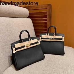 Genuine Leather Bk Designer Handbag All Manual Wax Thread Sewing Bk25/30 Leather Bag Togo Leather Elephant Grey Gold Brown Epsom Leather