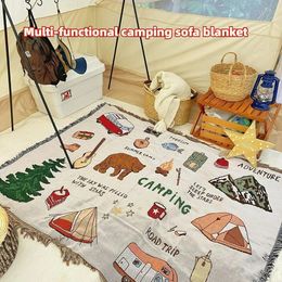 Camping Decorative Blanket Cushion Sofa Cover Throw Picnics Mat for Outdoor Hiking Beach 240325