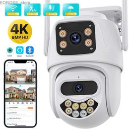 Other CCTV Cameras 8MP 4K Outdoor WiFi Camera Two Lens Dual Screen 6MP PTZ HD AI Auto Track Cam Night Vision Wireless Surveillance P2P Camera iCsee Y240403