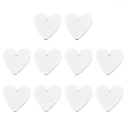 Decorative Figurines 30pcs Heart Shape Wood Slices Wooden Valentine Decoration Tags With Holes And Rope For Wedding Party Decor