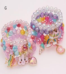 Multi Candy beads kids Lucky Jewellery Bracelet Happy Children love heart Charms bracelets Girl Student gift6499865