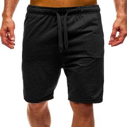 Men's Shorts Solid Color Casual Sports Loose Summer Beach Plus Size Simplicity Elastic Waist Drawstring Pants