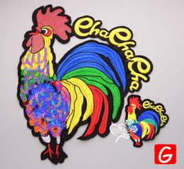 GUGUTREE embroidery big cock patch animal patches badges applique patches for clothing DX378639547