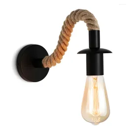 Wall Lamp Retro Rope Lamps E27 Iron Indoor Holder For Aisle Entrance Corridor Bedside Light AC90-265V Decoration Fixture