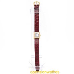 Tank de Carters watches Auth Carters Watch Tank Normal 84710553 Quartz Yg Case 24x18mm Leather F/s FNR142