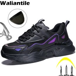 Shoes Waliantile Men Women Safety Shoes Sneakers for Industrial Working Puncture Proof Work Boots Indestructible Steel Toe Footwear