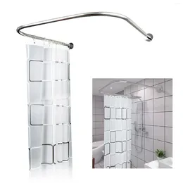 Shower Curtains Curved Corner Curtain Rod Set Stainless U Shaped Bathroom Bathtub Rack With