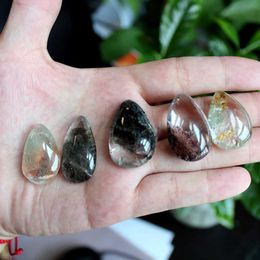 Massage Stones Rocks 1PCS 20*15MM Crystal Quartz Gemstone Specimen Healing Stone Ghost Phantom Stone Natural Green Ghost Phantom Stone 240403