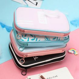 Cases Kawaii School Pencil Case for Girls Boys Cute Pencil Bag PU Leather Large Big Penal Pencilcase Multi Fold Pen Bag Box Stationery