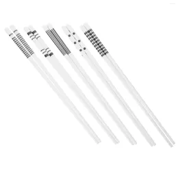 Kitchen Storage 5 Pairs Ceramic Chopsticks Set Dinner Supplies High Temperature Resistance Household Food Ceramics Multi-function Toddler