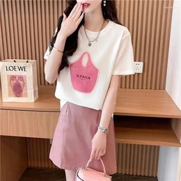 Women's T Shirts Summer Age-Reducing Super Good-Looking Short-Sleeved T-Shirt For Women 2024 Loose Korean Style Unique And Design Top