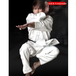 Products Quality White Adult Karate Uniform Breathable Dobok Kyokushinkai Dogi Kimono Taekwondo Belt Karate Suit Clothes for Kids Men