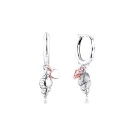 Earrings Heart & Conch Shell Hoop Earring 925 Sterling Silver Wedding Earrings for Women Statement Fashion Jewelry bijoux femme 2020