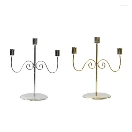 Candle Holders Wrought Iron Three Head Holder Wedding Party Desk Decoration For Festival Year Birthday