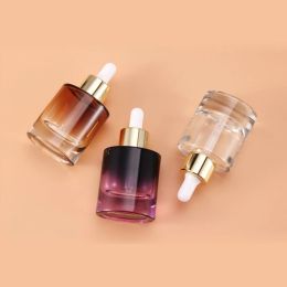 Bottle 1/5pcs Empty 30ml Thick Glass Dropper Bottle with With Pipette Serum Bottle for Doterra Essential Oil Gold Lid Perfume Bottle