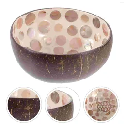 Bowls Coconut Shell Bowl Unique Pattern Containers Fruit Natural Storage Coconuts Decor Painting Tray Decorations