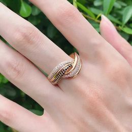 Band Rings Luxury Womens Wedding Ring Elegant and Realistic 18K Rose Gold Original Jewellery Gift Anillos De Para Mujer Oro 18K Exquisite Jewellery