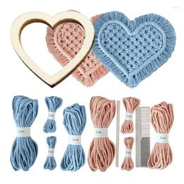 Table Mats DIY Coasters Kit Love Heart Macrame Boho Fashion Knitting Set Decor Handwoven