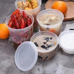 Storage Bottles 20Pcs Food Box With Airtight Lid Round Grade Freezer Microwave Safe Meal Prep Deli Takeaway Packing Container