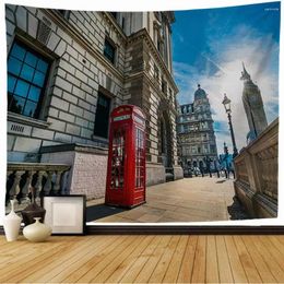 Tapestries Big Ben Tapestry Telephone Booth Famous London Wall Hanging For Kids Boys Girls Decor Bedroom Living Room