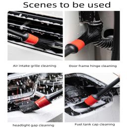 5Pcs Auto Car Detailing Brush Set Automotive Interior Exterior Wash Detailing Brush Kit Air Outlet Wheel Cleaning Brushes Tools