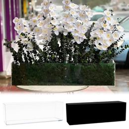 Vases Transparent Acrylic Long Flower Vase Clear Rectangular For Dining Table Home Wedding Decoration Rose Gift Box With Lig B0P8