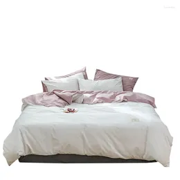 Bedding Sets Nordic Bed Cover 150 Linen 2 Euro Minimalist Four-piece Washed Cotton Set Ins Wind Sheet Duvet For Home