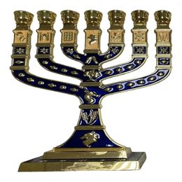 Candle Holders Menorah Candelabrum Decorative Table Centerpiece 7 Branch Metal Candlestick For Anniversary Dining Room Parties Home Wedding