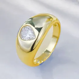 Cluster Rings European And American S925 Silver Plated Instagram Style Gold Shining Ring Fashion Jewelry Romantic Series