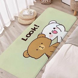 Carpets Children's Bedroom Carpet Milkmocha Bear Hallway Living Room Rug Washable Non-slip Kitchen Bathroom Mat Modern Home Decoration