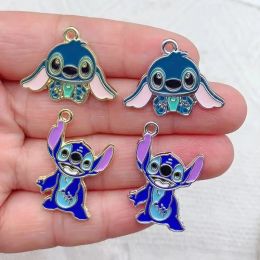 10pcs Pack Alloy Drops Animal Stitch Charm Pendant Necklace Keychain DIY Handmade Keychain Necklace Cute Earring charms