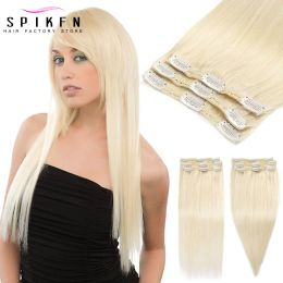 Extensions 5080G Clip In Hair Extensions Human Hair 3 Pieces Straight Clip Ins Hair Extension 14"22" Real Natural European Hair