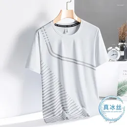 Men's T Shirts Summer Round Neck Fashion Short Sleeve T-Shirts Man High Street Casual Printing Pullovers Motion Breathable Quick Drying Tops