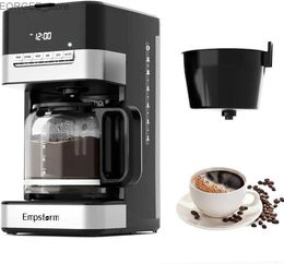 Coffee Makers 12 Cup Programmable Drip Coffee Maker - 1000W Fast Brew Coffee Machine with Glass Carafe Auto Shut Off 4-Hour Keep Warm Y240403