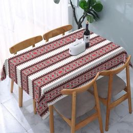 Table Cloth Rectangular Tablecloth Fit 40"-44" Elastic Edge Bohemian Geometric Cover