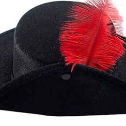 Berets 652F Vintage Fedora Hat Women Men Felt Casual Festival With Feather