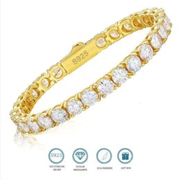 3-5 mm genuino braccialetto di tennis di tinnis natalizio oro placcato al 100% sterling sier fidanzamento gioielleria da sposa