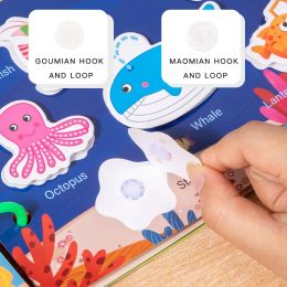 Montessori Repeatedly Sticker Busy Card Book Baby Paste Readings Numbers Matching Puzzle Game Educational Toys For Kids Gifts