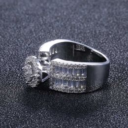 2PCS Wedding Rings Huitan Luxury New Stylish Proposal Rings For Women With Micro Paved Wedding Engagement Rings Wholesale Lots Bulk Rings