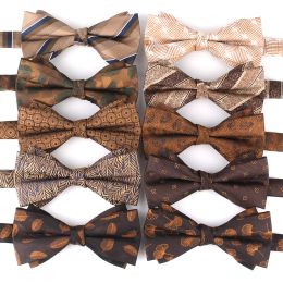 NEW Wedding Bow tie Brown Colour Bow tie For Men Women Bow knot Adult Men's Bow Ties Cravats Party Striped Bowties For Gifts