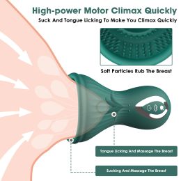Sucker Breast Enlargement Massager for Women Clitoral Sucking Blowjob Stimulator Nipples Licking Tongue Vibrator Adult Sex Toys