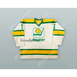 Gdsir Custom TONY PIROSKI 1 TOLEDO GOALDIGGERS WHITE HOCKEY JERSEY NEW Top Ed S-M-L-XL-XXL-3XL-4XL-5XL-6XL