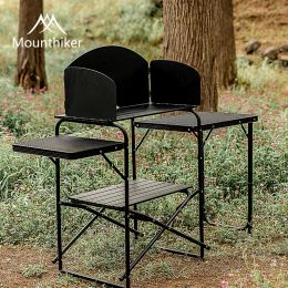 Furnishings Mountainhiker SZK358 Newest Outdoor Multiple People Mobile Kitchen Camping Mountaineering Travel Aluminum Alloy Folding Storage